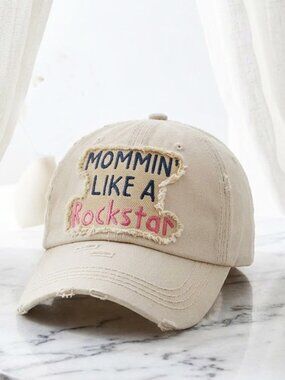 Ladies Stone Mommin Like a Rockstar Baseball Cap